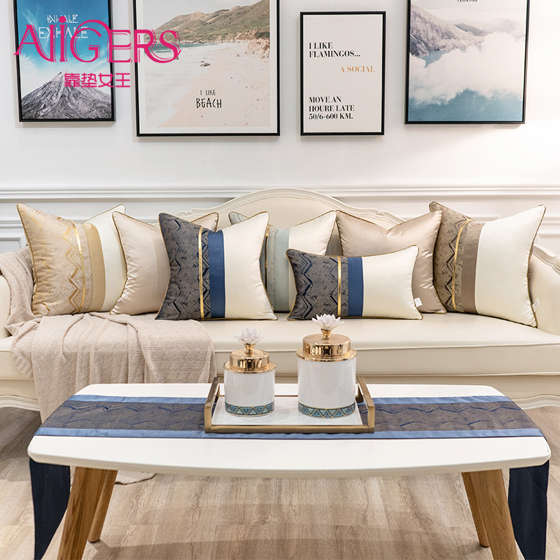 轻奢欧式客厅沙发抱枕靠枕靠垫床头长方形靠枕套飘窗抱枕套装组合