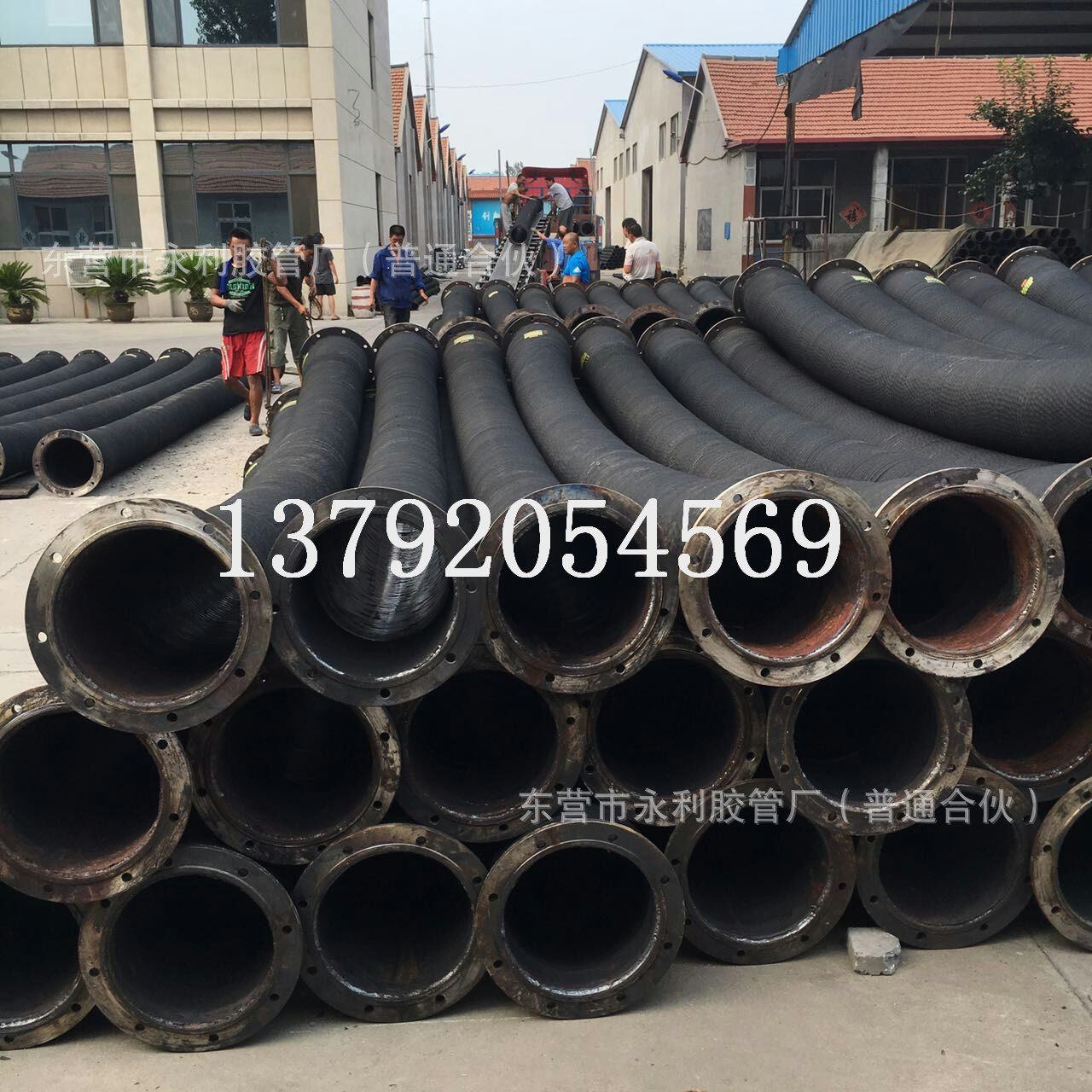 带法兰大口径钢丝加强胶管输水抽沙排泥浆高压耐磨橡胶管