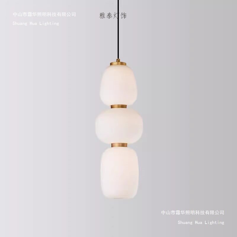 新款北欧餐厅玻璃小吊灯现代简约设计师日式吧台组合艺术床头吊灯