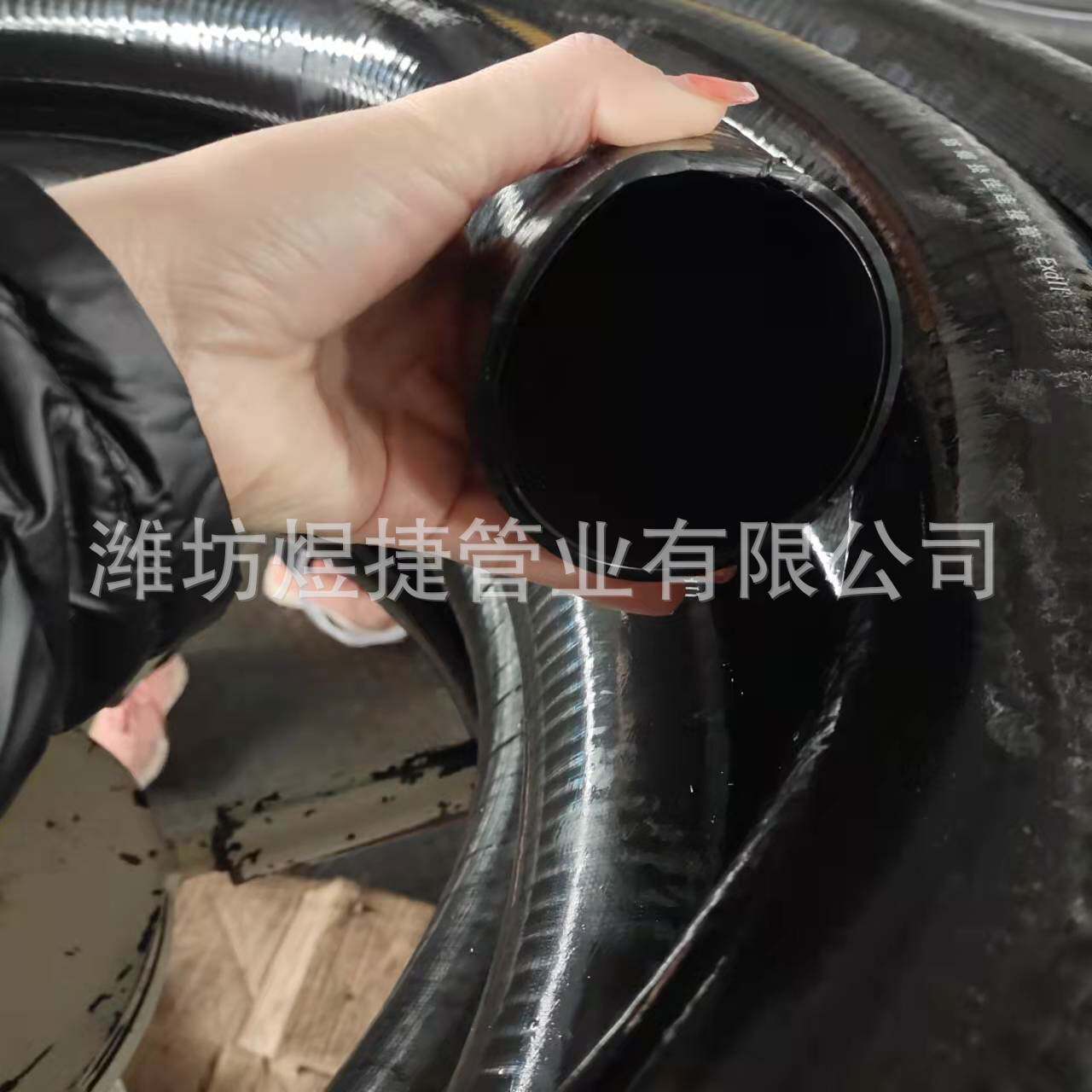 PVC黑色钢丝管64mm防爆挠性增强螺旋灌溉排水排污防青苔软管