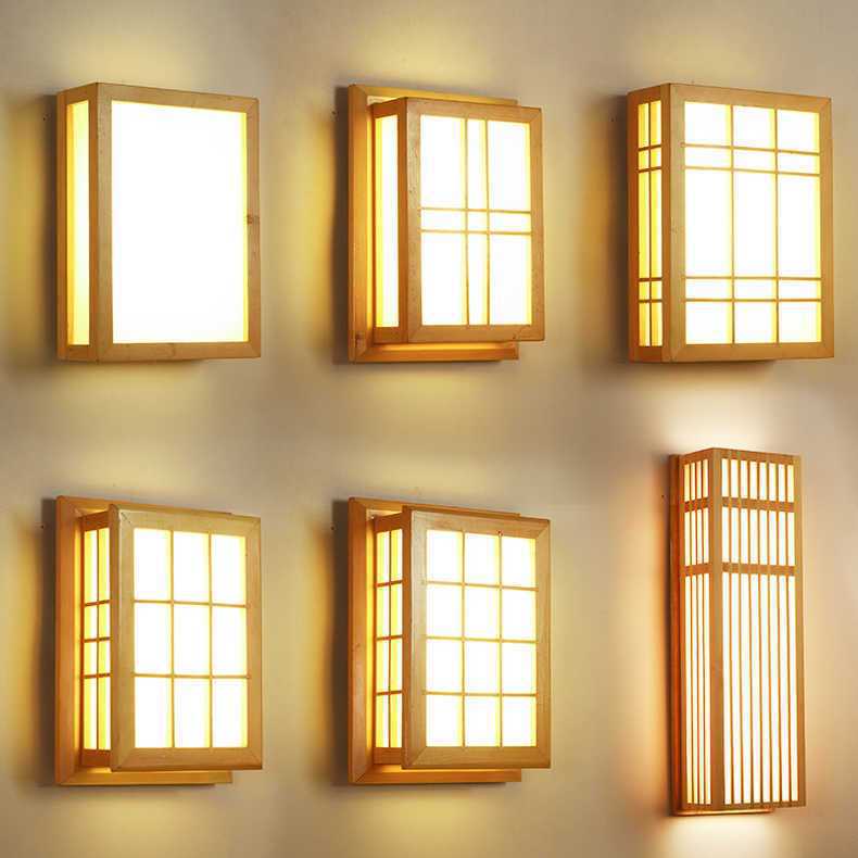 日式禅意原木LED壁灯热销
