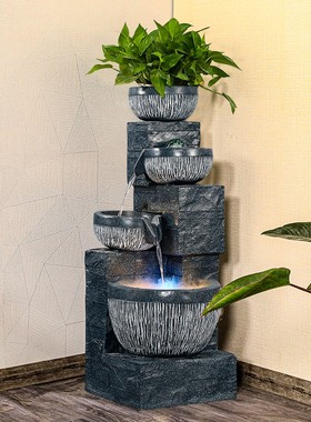 转运球流水摆件客厅装饰鱼缸落地生财假山喷泉造景玄关循环水景观