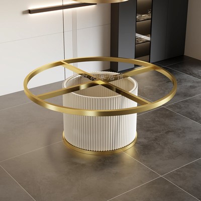 奢石餐桌腿支架大理石圆桌底座圆形岩板不锈钢桌子腿家用圆桌支撑