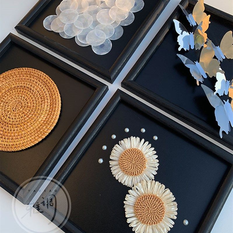 中世纪Wabi-Sabi风格立体高端挂画Normcore抽象DIY挂画客厅组合壁