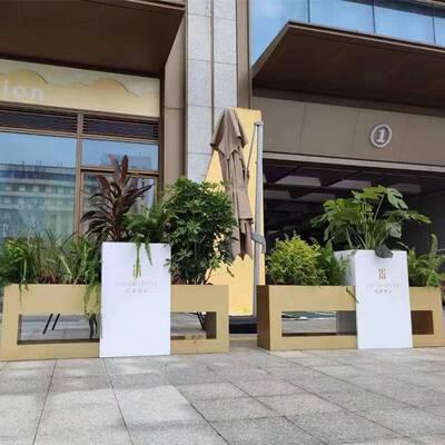 铁艺户树箱架22392组合花箱花坛售楼部商街室外围栏隔外断屏业风