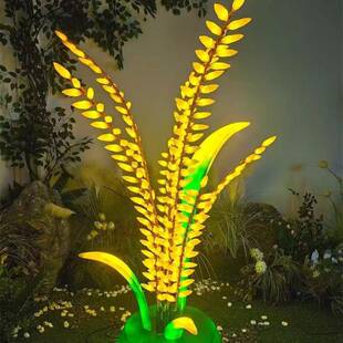 璃福灯袋玻钢发光树YN-MS202脂文旅项目夜景灯光穗玻璃钢雕塑麦福