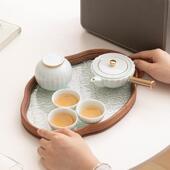 向旅行茶具快客25245杯陶瓷功夫茶简约阳具一壶三杯套装 家户用外