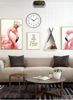 现代XX591约北欧ns组风格装饰画创意钟表合简客厅沙发背景装i饰挂