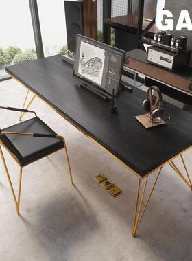 GAD黑金办公桌简实约现代木长大议桌子会桌职员办GADTAB0公桌组合