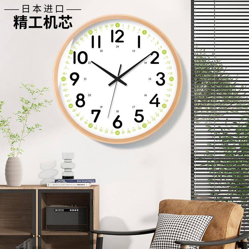 日本厅精电表工机芯波FAJ挂钟日式钟表客挂实木简约墙钟时尚轻奢