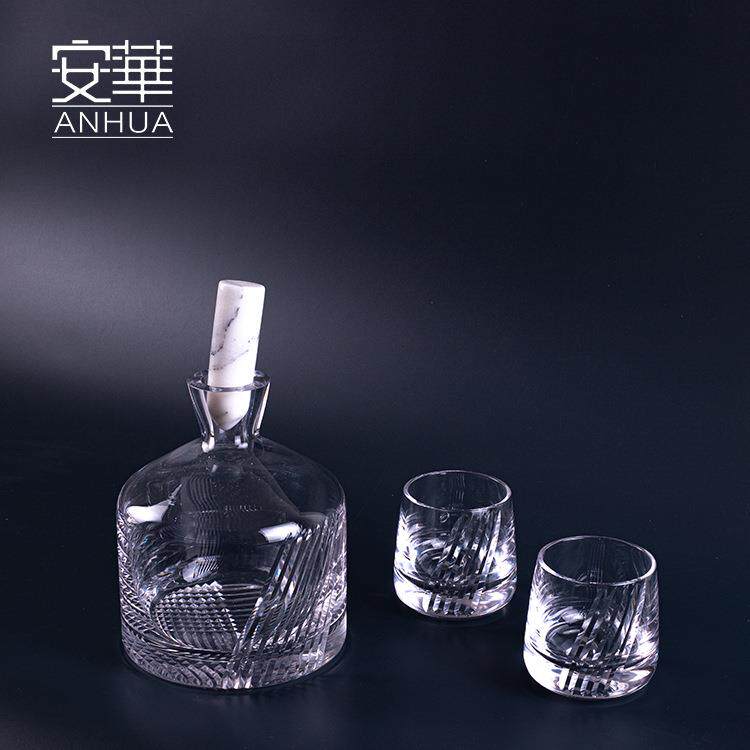 安级华端艺术玻璃具酒高杯套装高醒酒器酒分酒壶AG10045酒杯家用