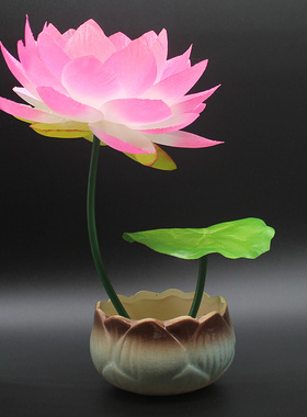 荷花莲花假花佛堂佛台佛前花供花供佛家居装饰工艺品客厅桌面摆件