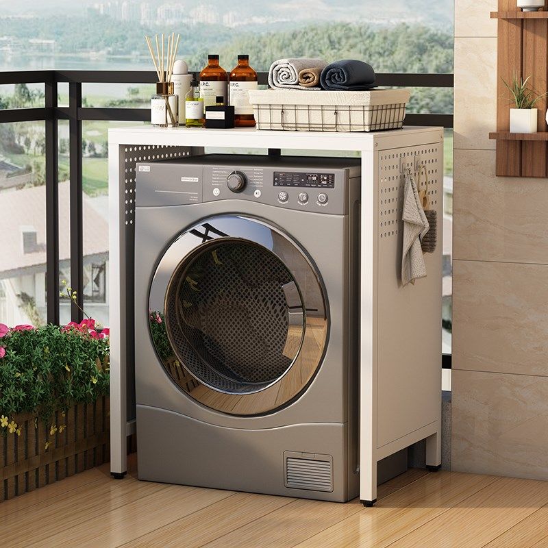 洗衣机置物架阳台不锈钢板烘干机上方架浴室防水洗衣机架子洞洞板