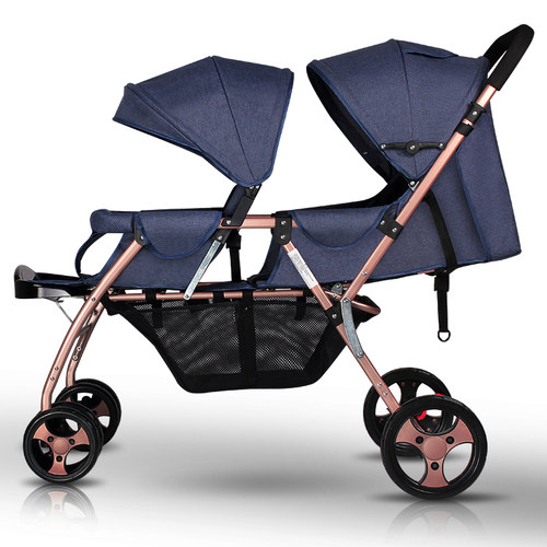 二胎推车神器可坐躺超轻便折叠双胞胎双人前后坐大小宝儿童手推车