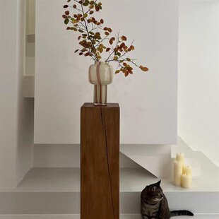 复古木墩子原木实木实心根雕玄关花架服装展示台边角几增高底座架