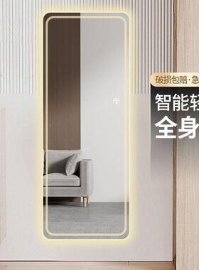 款智能触摸屏BER妆全身新镜E壁挂式LD带灯穿衣镜理发店镜子发光化