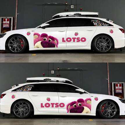 草莓9888熊车贴个汽挡车贴纸通可爱卡划痕遮改装车身贴创意性两侧