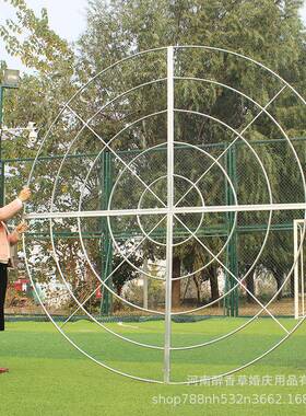 新款婚吊顶圆环铁艺线帘五圆环婚礼布置吊庆顶纱装饰HFS道具架层