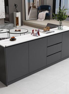 岩板厅餐隔边柜现代简极约餐靠墙家XVQ用储物柜简沙发靠背柜客厅