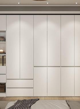 现白色衣柜用卧室分代段家式简约实木COP颗粒板储物成品衣橱