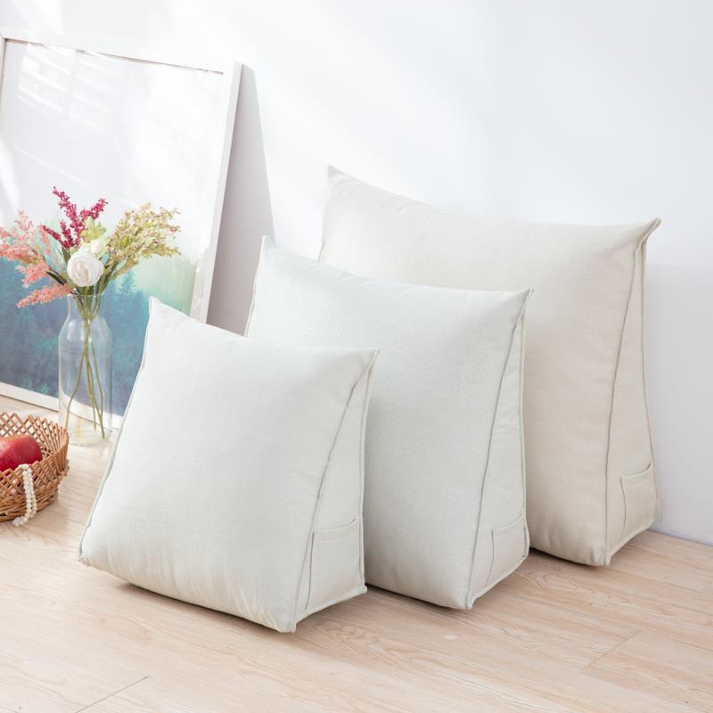 EQ4FF77TSJ95床头三角墙靠垫沙发靠枕可拆洗办室腰枕含芯麻布飘公