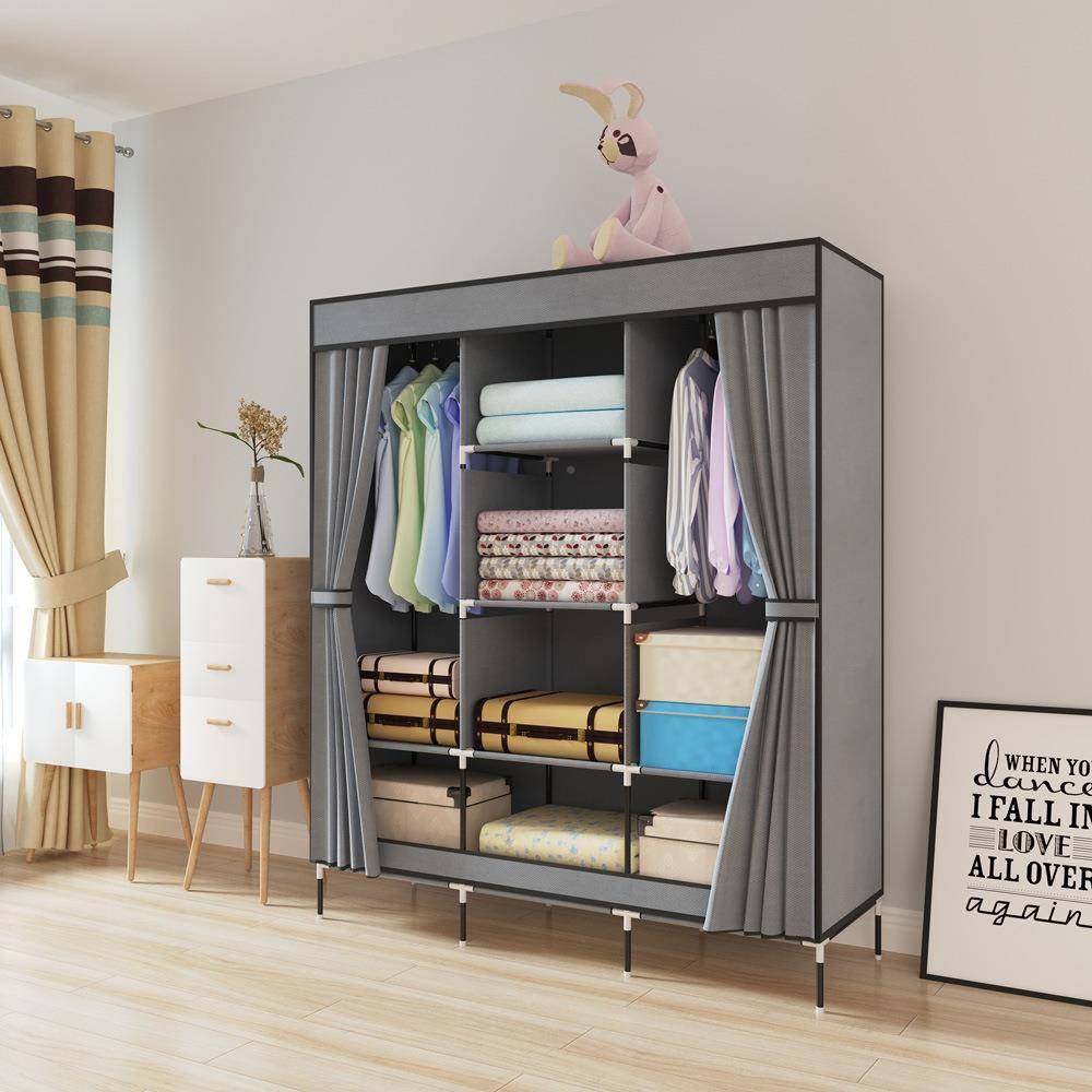 折叠好安装结布实用735耐柜家用卧室封闭衣出租宿舍经济简约挂衣