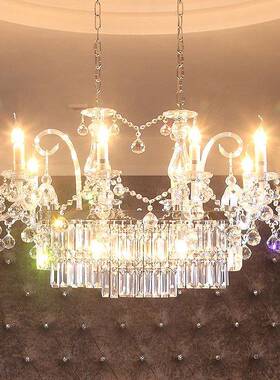 轻奢水晶吊灯简约餐现代长方形厅灯欧式台吧酒柜墅客MD001厅led吊