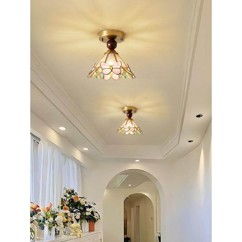 美式复古过道玄关灯台法款式浪漫中古阳廊吸顶灯设743计师蝴蝶灯