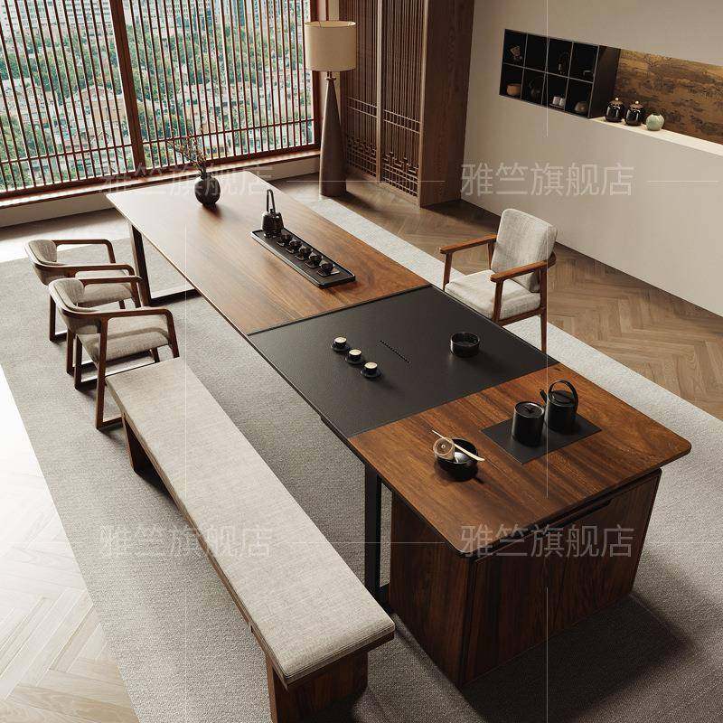 实木茶桌办室计师桌茶室公大茶台原木带茶盘一体南设美胡桃无品牌,基础建材,脚轮/万向轮,淘宝优惠券,粉丝福利购,淘宝优惠卷