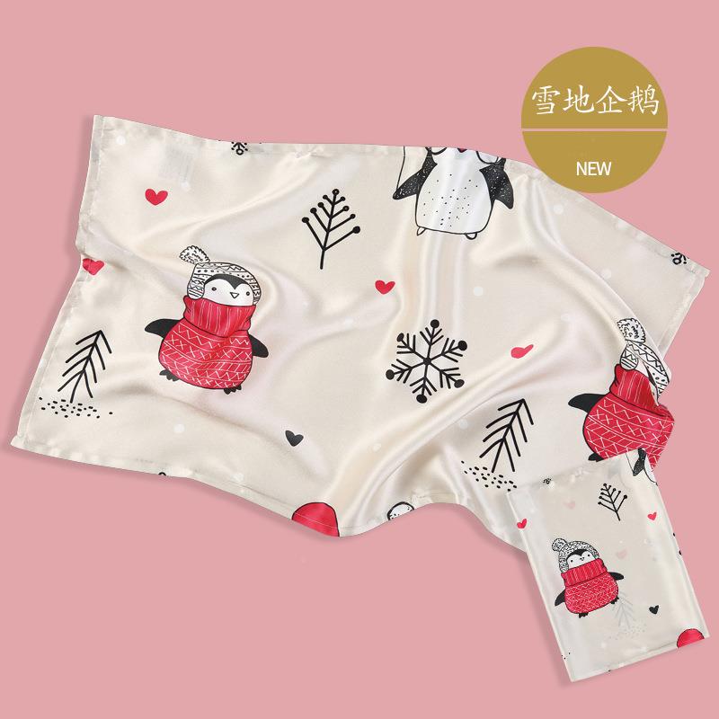 儿童真JSL-ZT-2丝枕套夏季卡通印可花面料巾幼儿园洗午睡水枕桑蚕