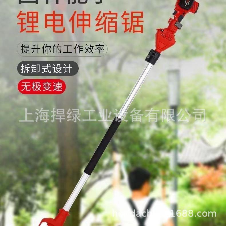 缩兴虎电动高枝锯伸手高空修剪树枝园ZDA林果树毛持竹链条单锂电