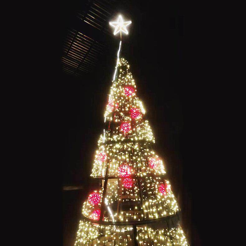 大型框架LED灯光圣诞简美7米创意金属铁易架圣诞树陈gyc20221树装