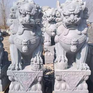 石001雕狮子汉白玉狮子用一对酒店公家司门口墓花岗岩地石头青石