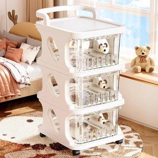 日本小推车零食置物架柜多层收纳可移动宝宝玩具收纳箱高颜值客厅