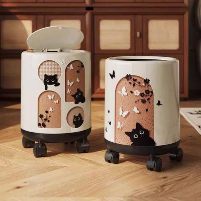 日本中古风垃圾桶轻奢家用客厅轻奢高档卧室带盖新款复古2025新款