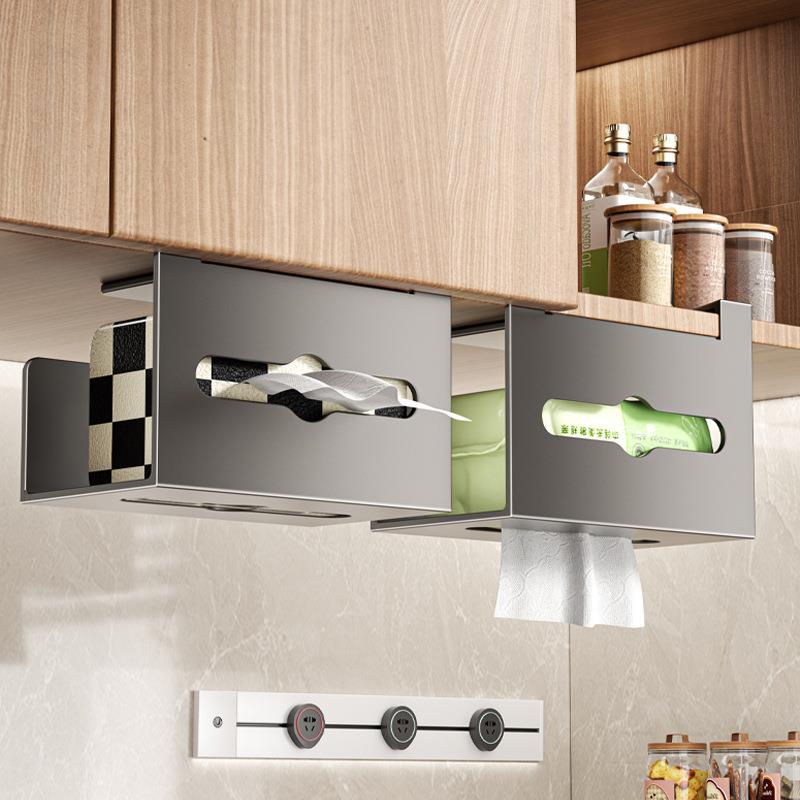 浴室纸巾架免打孔壁挂式用纸架浴柜门厕所卷筒卫生纸挂架收纳倒挂