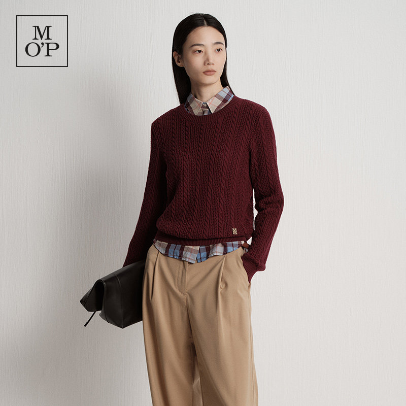 MOP25冬季新款针织衫女镂空毛衫