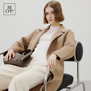 【100%绵羊毛】Marc O'Polo/MOP长袖时尚百搭系带长款大衣减龄