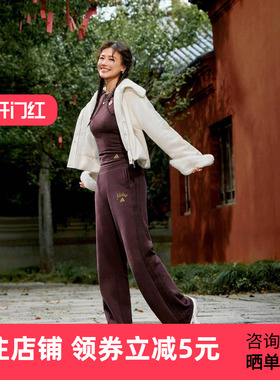 【马思纯同款】阿迪达斯新年26女运动休闲修身长袖圆领T恤 KW4678