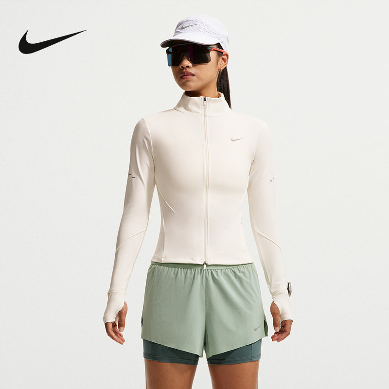NIKE耐克速干夹克秋季女款休闲运动弹性紧身针织外套 IM7537-133