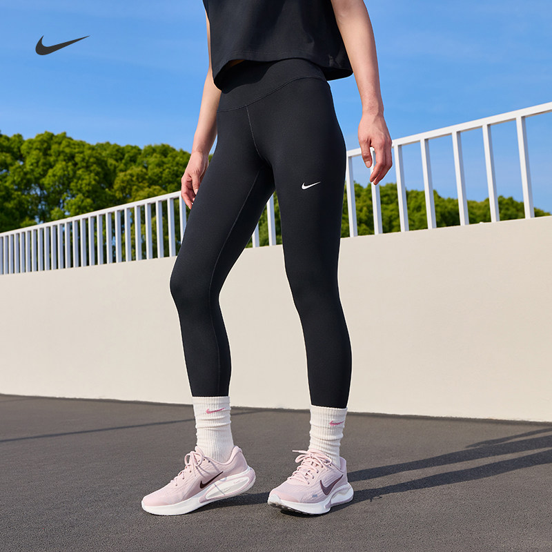 耐克女子紧身裤NIKE ONE 速干高腰九分裤普拉提瑜伽裤FN3233-013