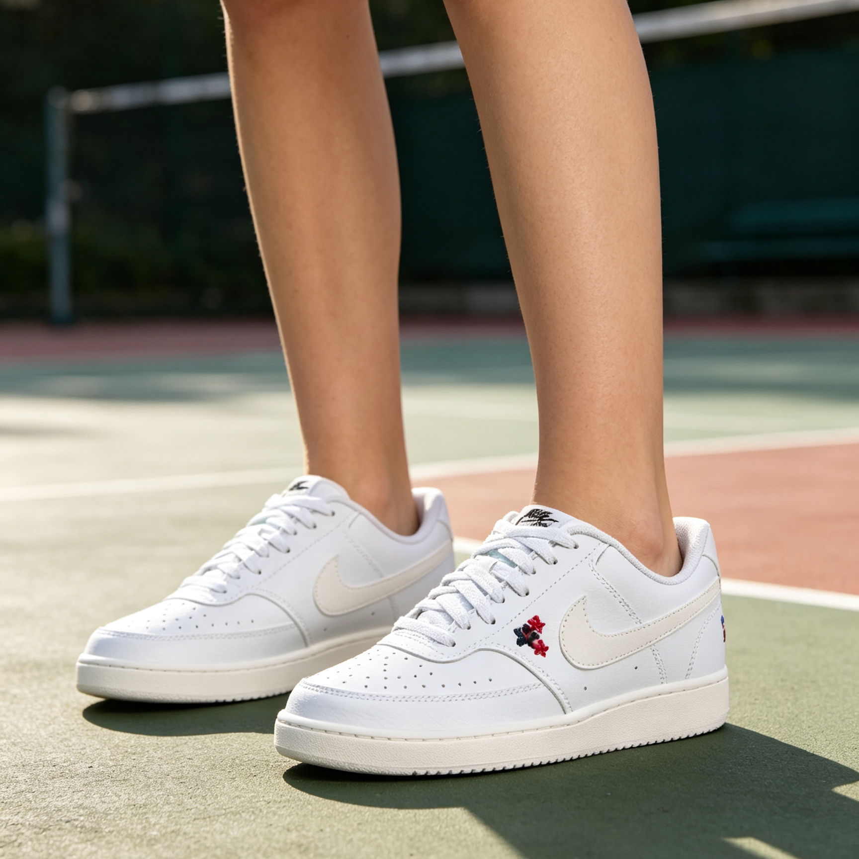NIKE耐克女鞋court VISION刺绣花朵复古篮球鞋休闲板鞋IV5530-100