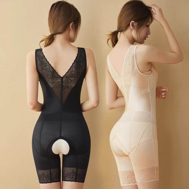 日本连体塑身衣夏季女士超薄无痕束身提臀产后塑形收腹开裆美体衣
