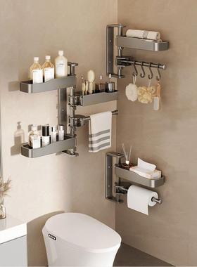 日本JSMC旋转卫生间置物架浴室收纳架子免打孔厕所洗漱台三角壁挂