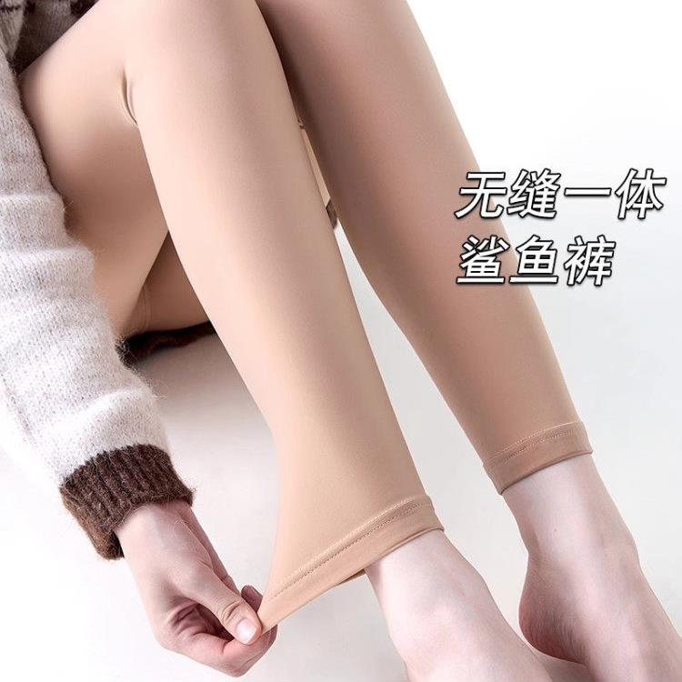 升级5.0~九分水光袜秋冬光腿加绒加厚不分层一体打底裤自然