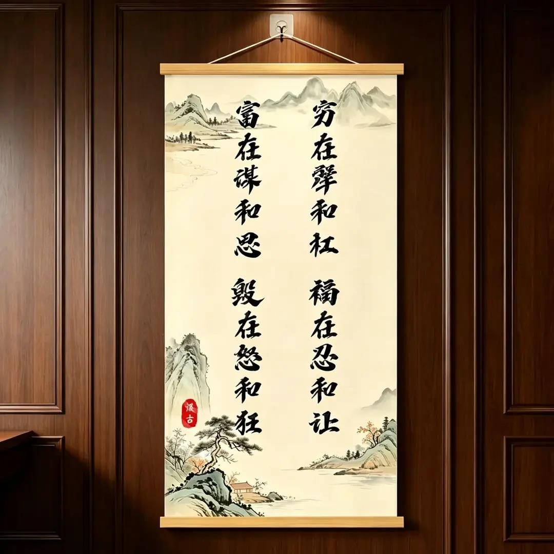 加大款【福在忍和让】新中式励志书法字画书房客厅办公室装饰SJ