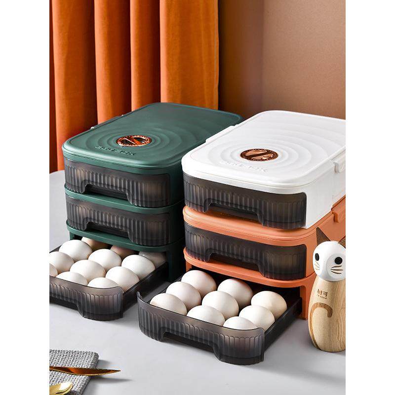 日本厨房保鲜鸡蛋盒冰箱用食品级鸡蛋收纳盒抽屉式大容量自动滚蛋,收纳整理,食物收纳盒,淘宝优惠券,粉丝福利购,淘宝优惠卷
