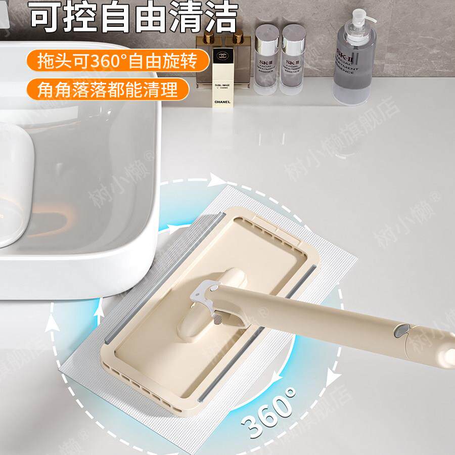 日本免洗1迷你小拖把手桌面手型擦桌子厨持房家用台卫生间懒人