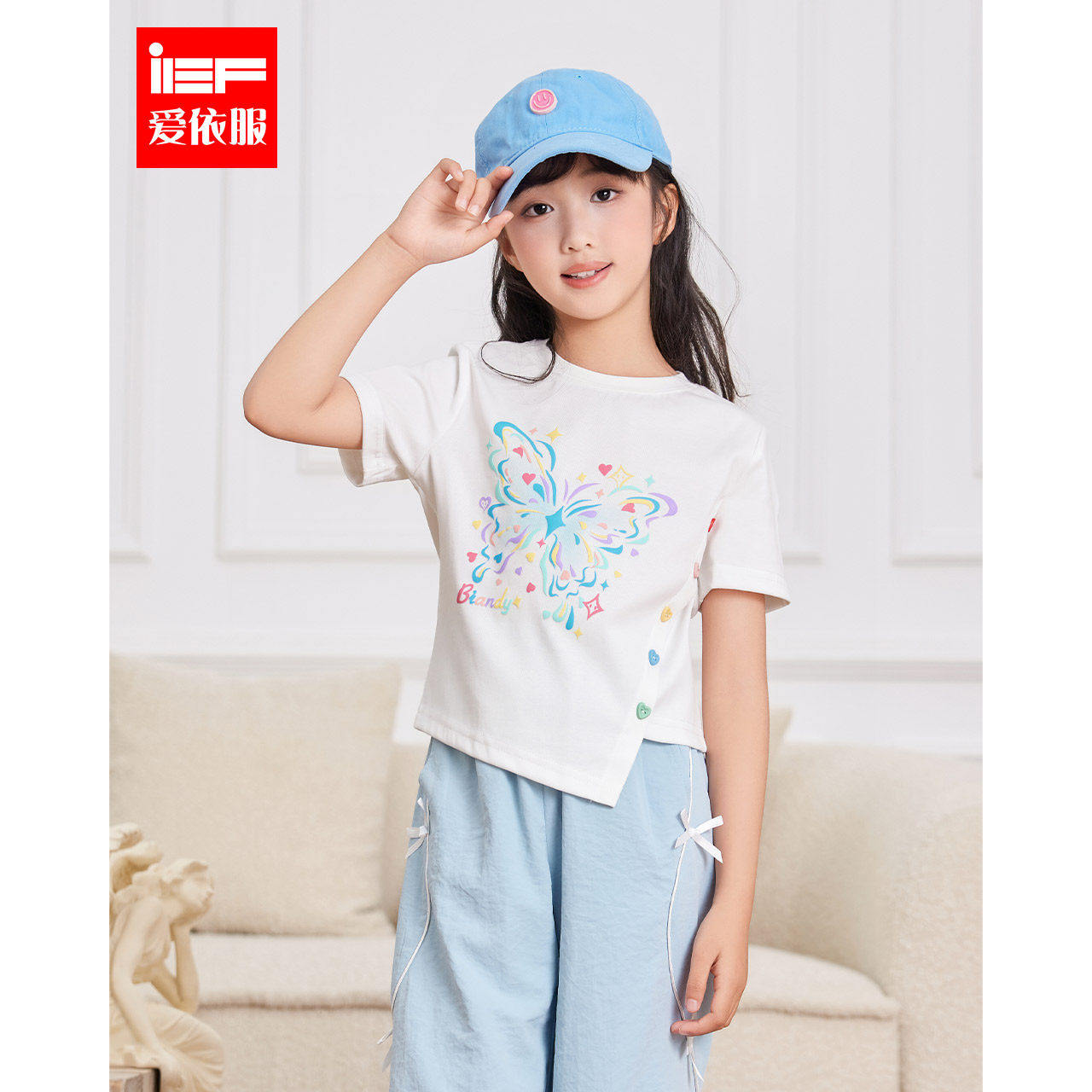 MINIIEF【爱依服童装】2025夏季新款时尚印花百搭洋气女童T恤上衣,童装/婴儿装/亲子装,T恤,淘宝优惠券,粉丝福利购,淘宝优惠卷