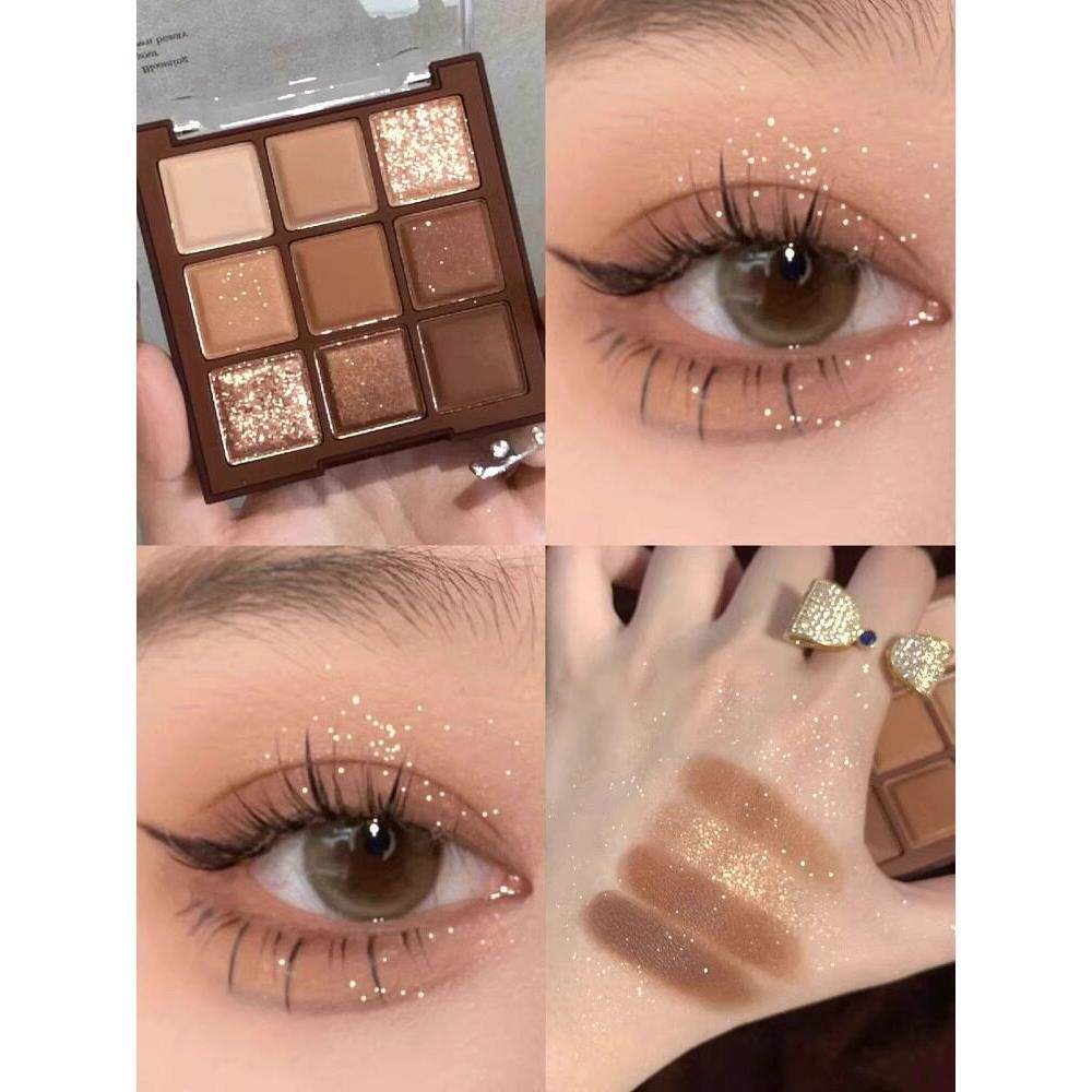 2024全新高光泽亮片亮片珠光大地色暖棕色眼影
